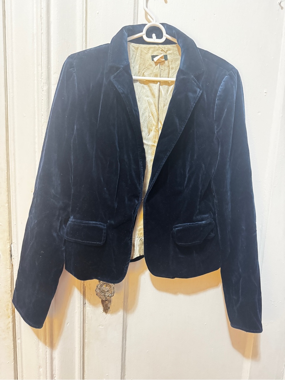 J. Crew Women's Velvet Blazer in Deep Navy